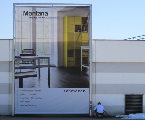 PVC Mesh-Banner im Metallrahmen